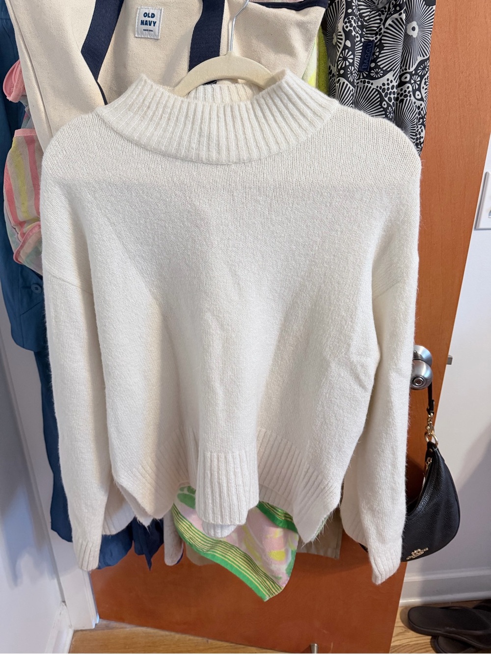 Topshop Women's Cream Mock Neck Sweater